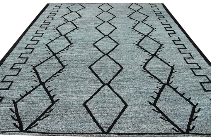 Modern Flatweave Wool Kilim Rug 10 X 12