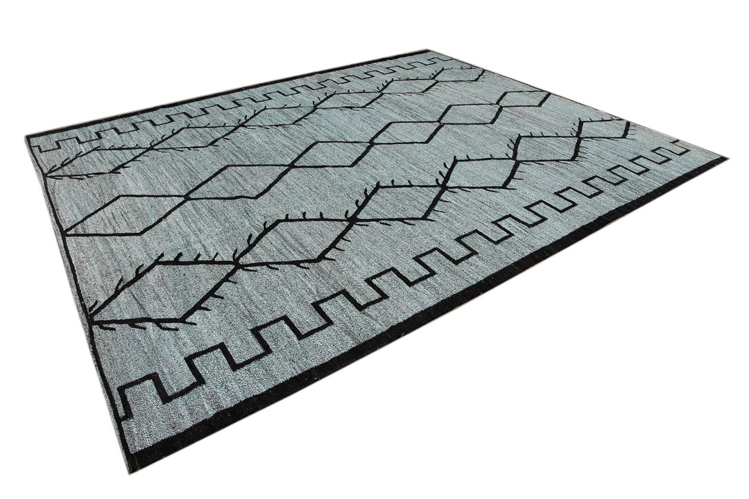 Modern Flatweave Wool Kilim Rug 10 X 12