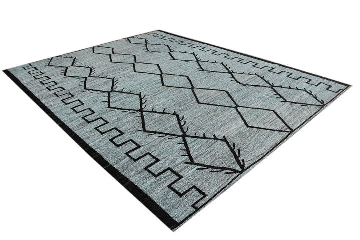 Modern Flatweave Wool Kilim Rug 10 X 12