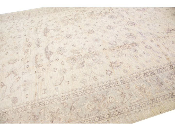 Modern Oushak Wool Rug 12 X 18