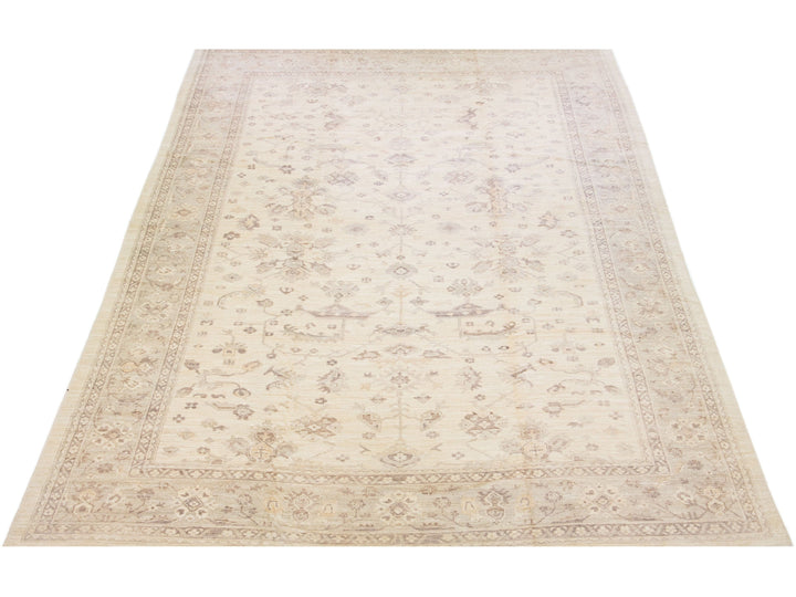 Modern Oushak Wool Rug 12 X 18