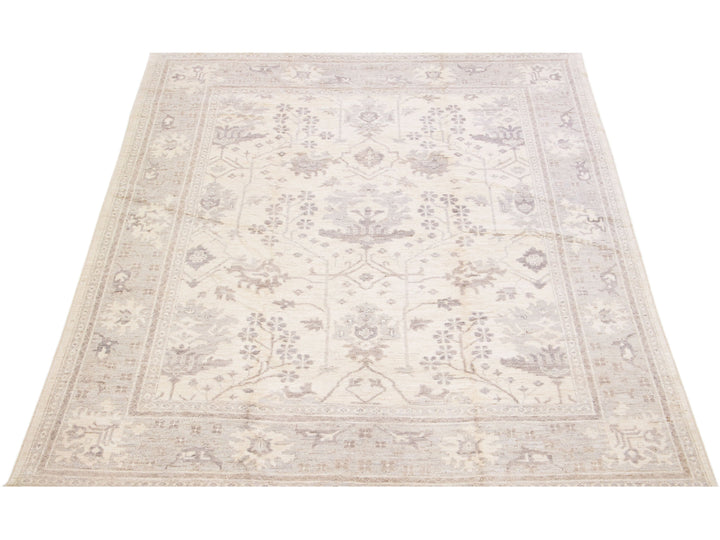 Modern Oushak Wool Rug 8 X 10