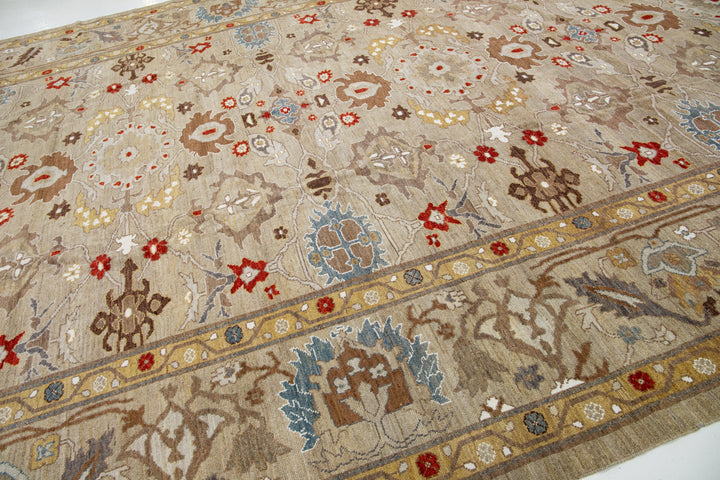 Contemporary Sultanabad Wool Rug 12 X 18