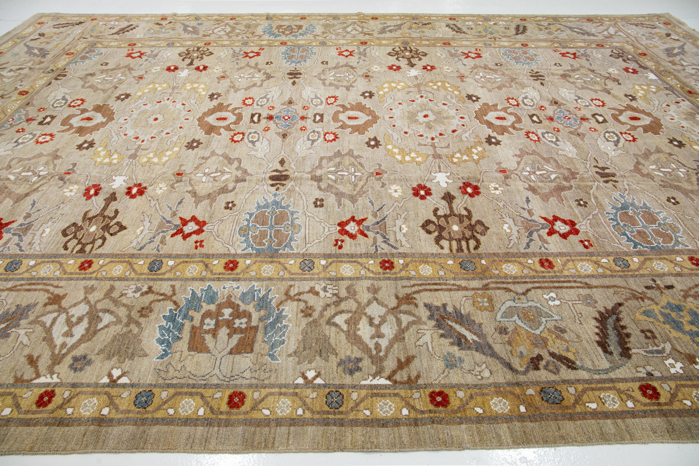 Contemporary Sultanabad Wool Rug 12 X 18