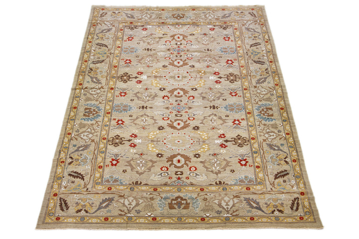 Contemporary Sultanabad Wool Rug 12 X 18