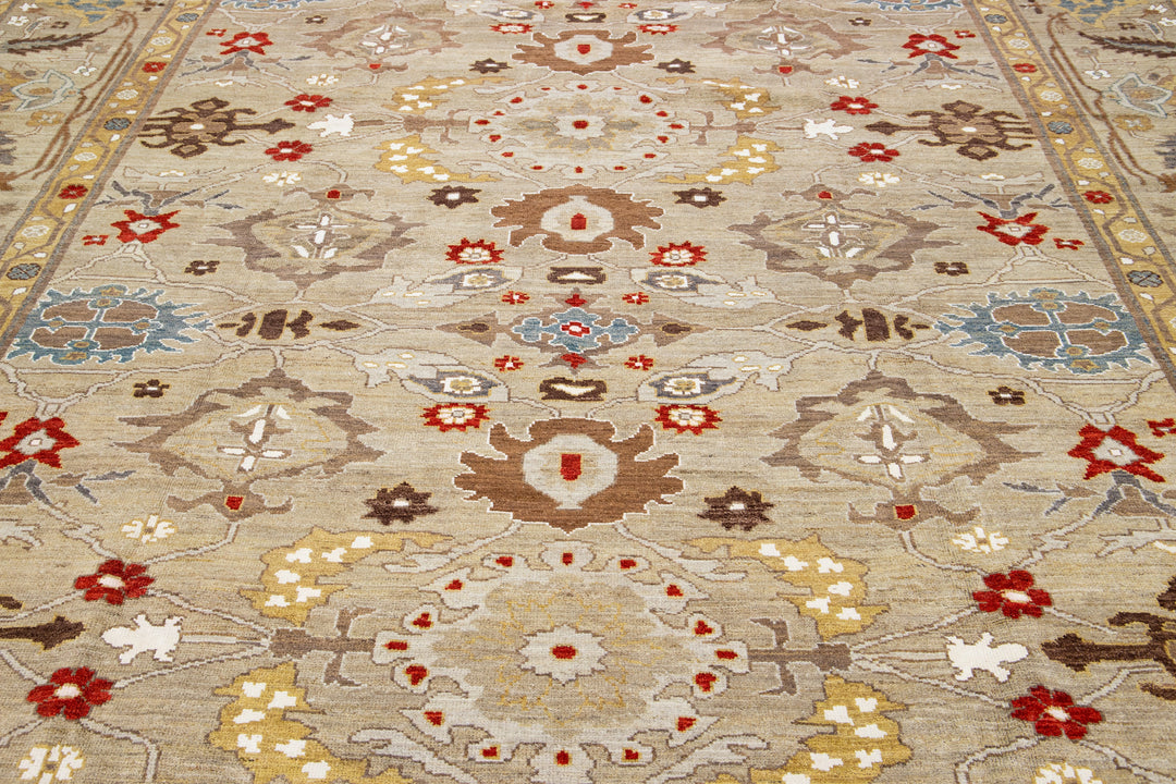 Contemporary Sultanabad Wool Rug 12 X 18