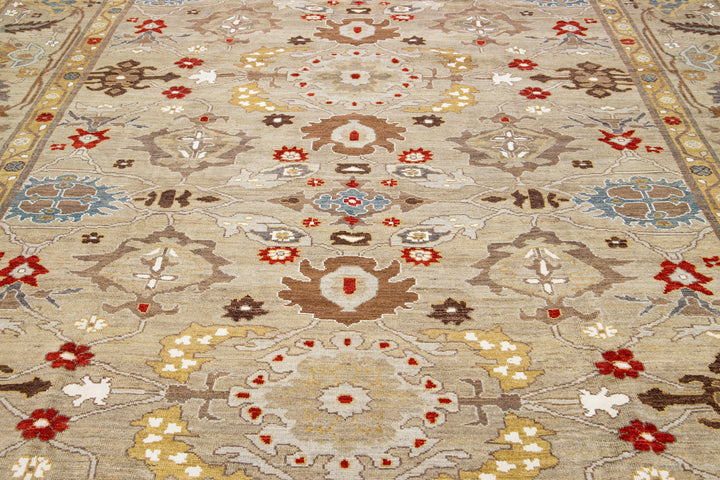 Contemporary Sultanabad Wool Rug 12 X 18
