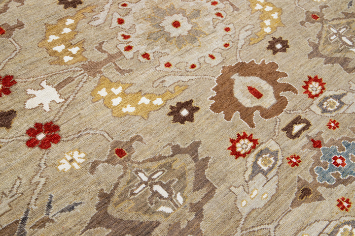 Contemporary Sultanabad Wool Rug 12 X 18