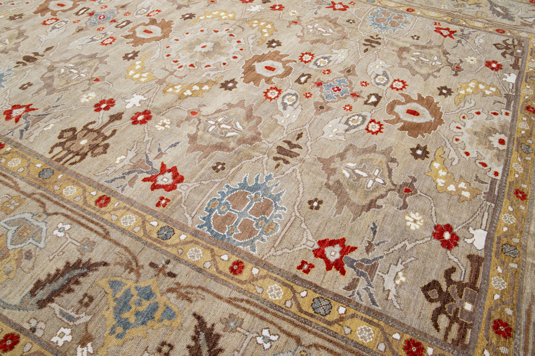 Contemporary Sultanabad Wool Rug 12 X 18