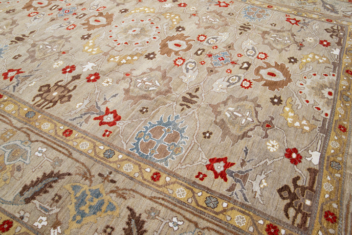 Contemporary Sultanabad Wool Rug 12 X 18