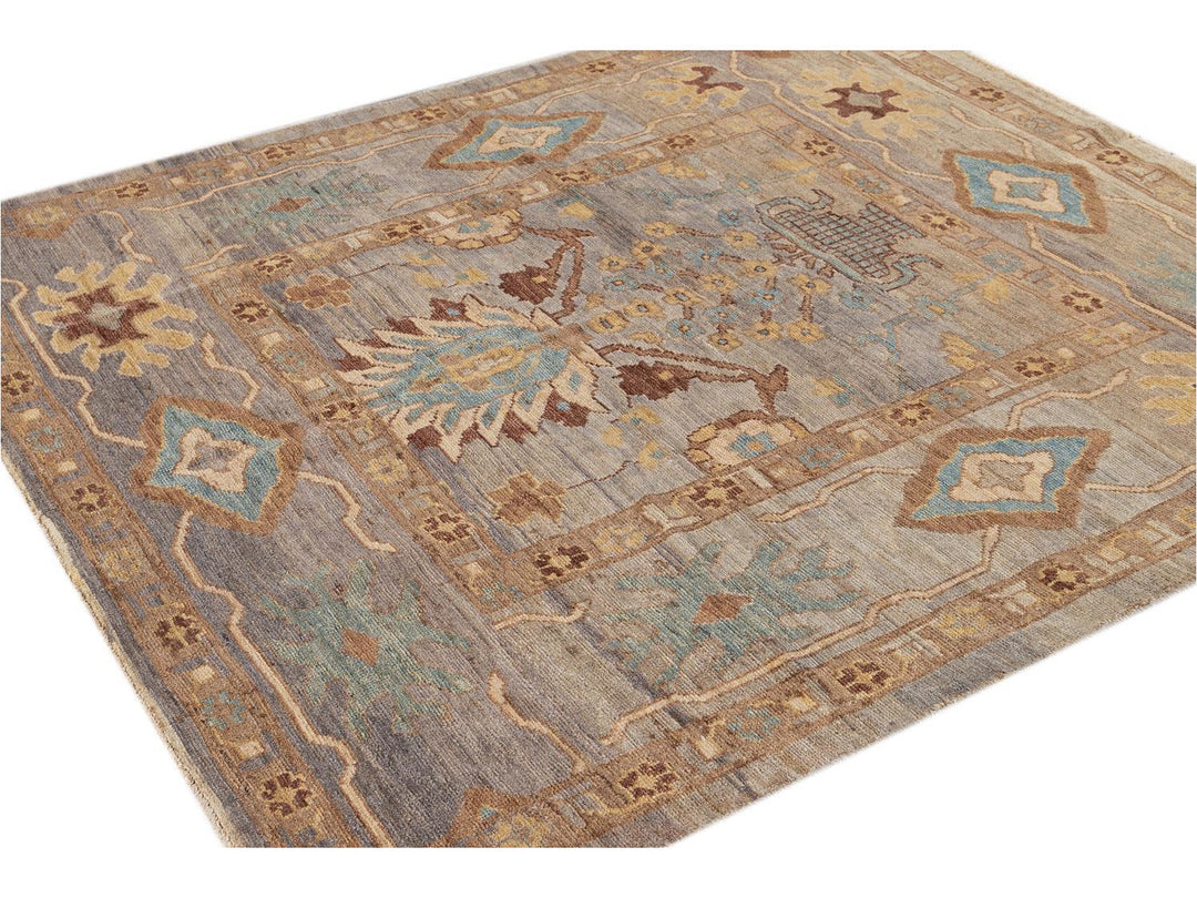 Modern Square Sultanabad Wool Rug 6 X 7