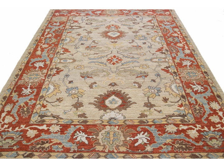 Modern Sultanabad Wool Rug 8 X 10
