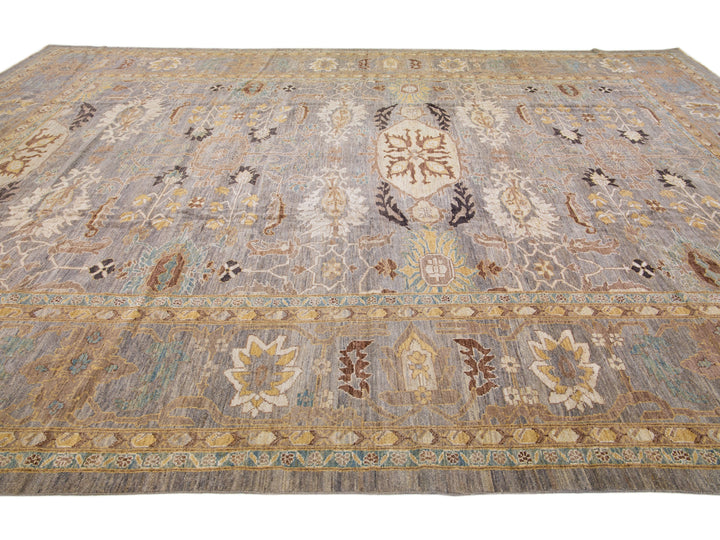 Modern Sultanabad Wool Rug 13 X 18