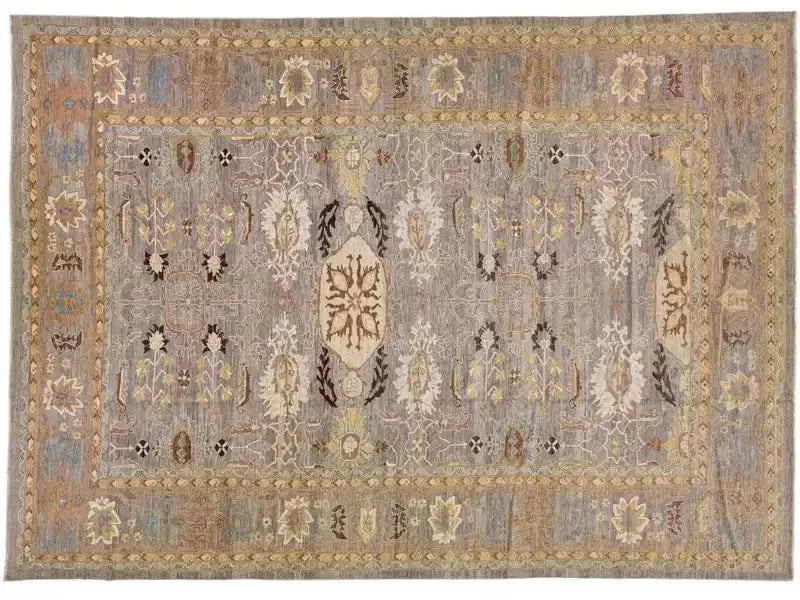 Modern Sultanabad Wool Rug 13 X 18
