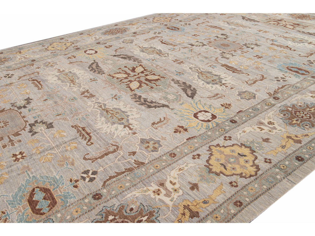 Modern Sultanabad Wool Rug 13 X 24