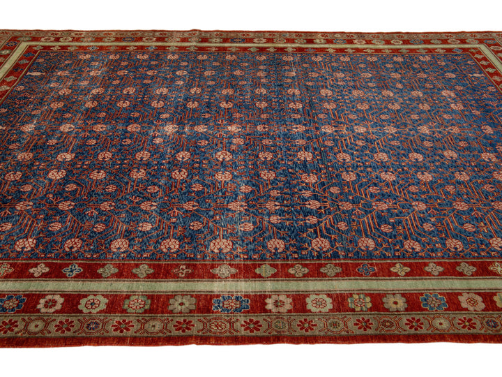 Vintage Khotan Style Tribal Wool Rug 8 X 12