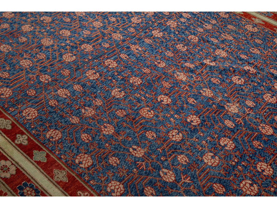 Vintage Khotan Style Tribal Wool Rug 8 X 12