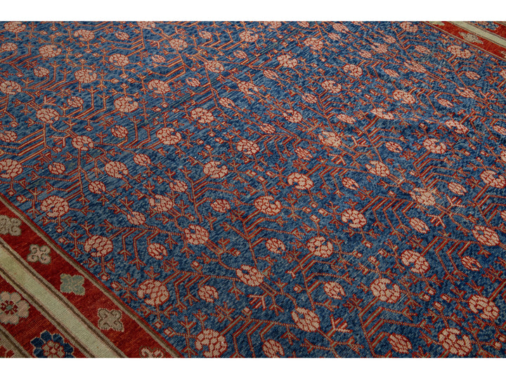 Vintage Khotan Style Tribal Wool Rug 8 X 12