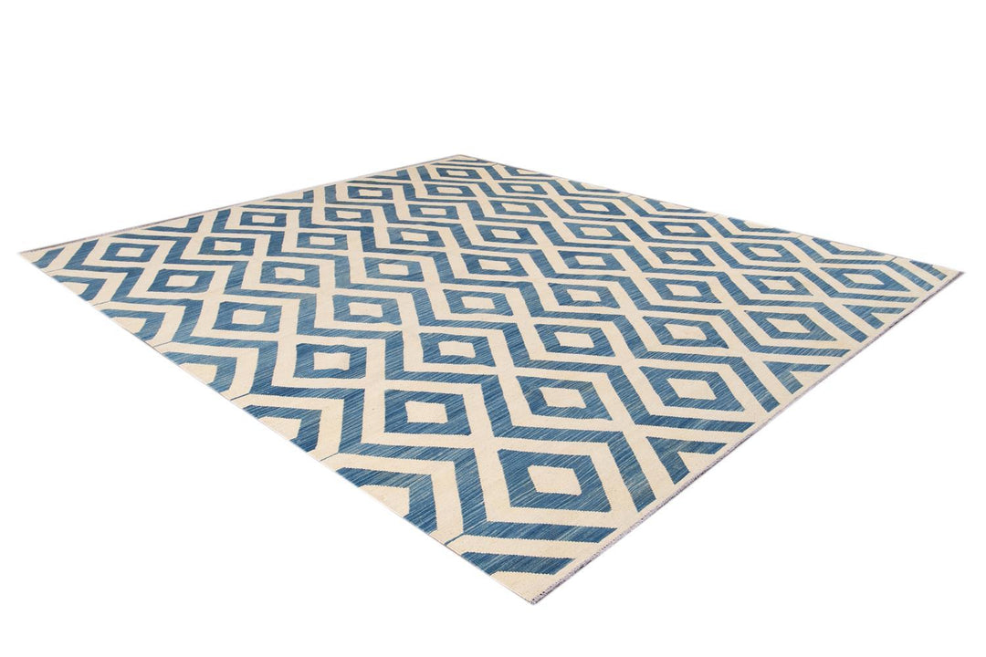 Modern Flatweave Kilim Wool Rug 11 X 12