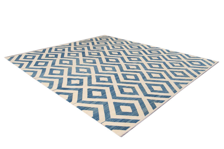 Modern Flatweave Kilim Wool Rug 11 X 12
