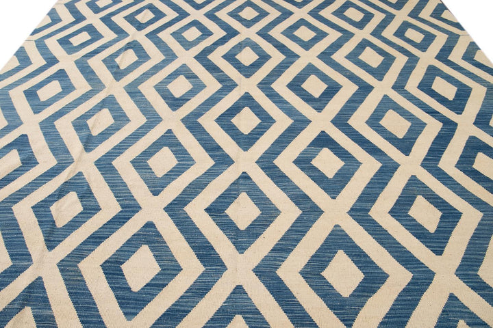 Modern Flatweave Kilim Wool Rug 11 X 12