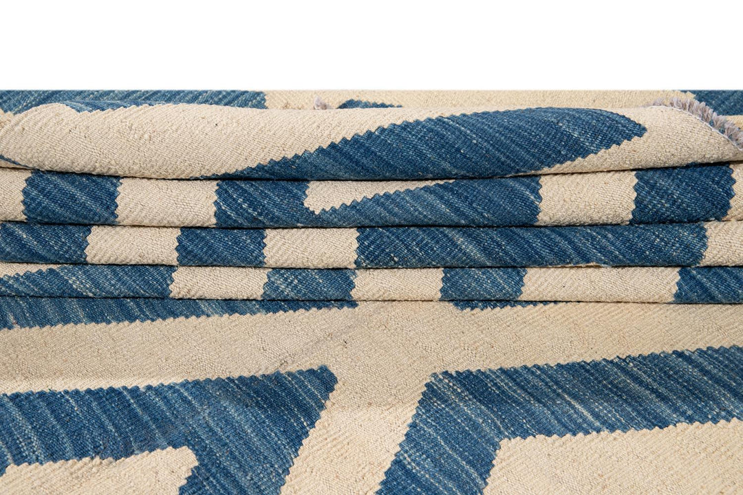 Modern Flatweave Kilim Wool Rug 11 X 12