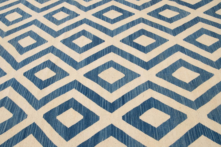 Modern Flatweave Kilim Wool Rug 11 X 12