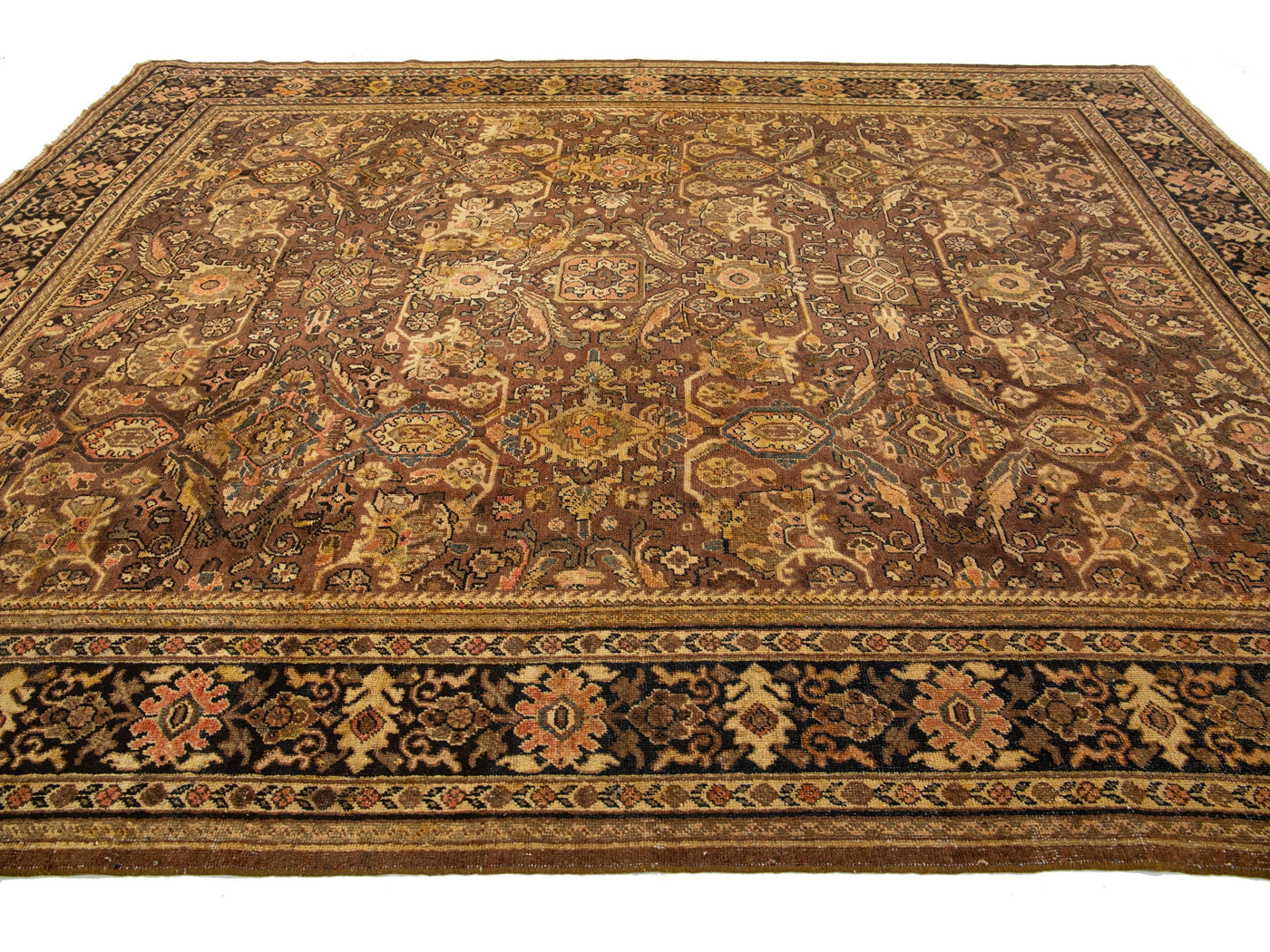 Antique Mahal Wool Rug 9 X 12