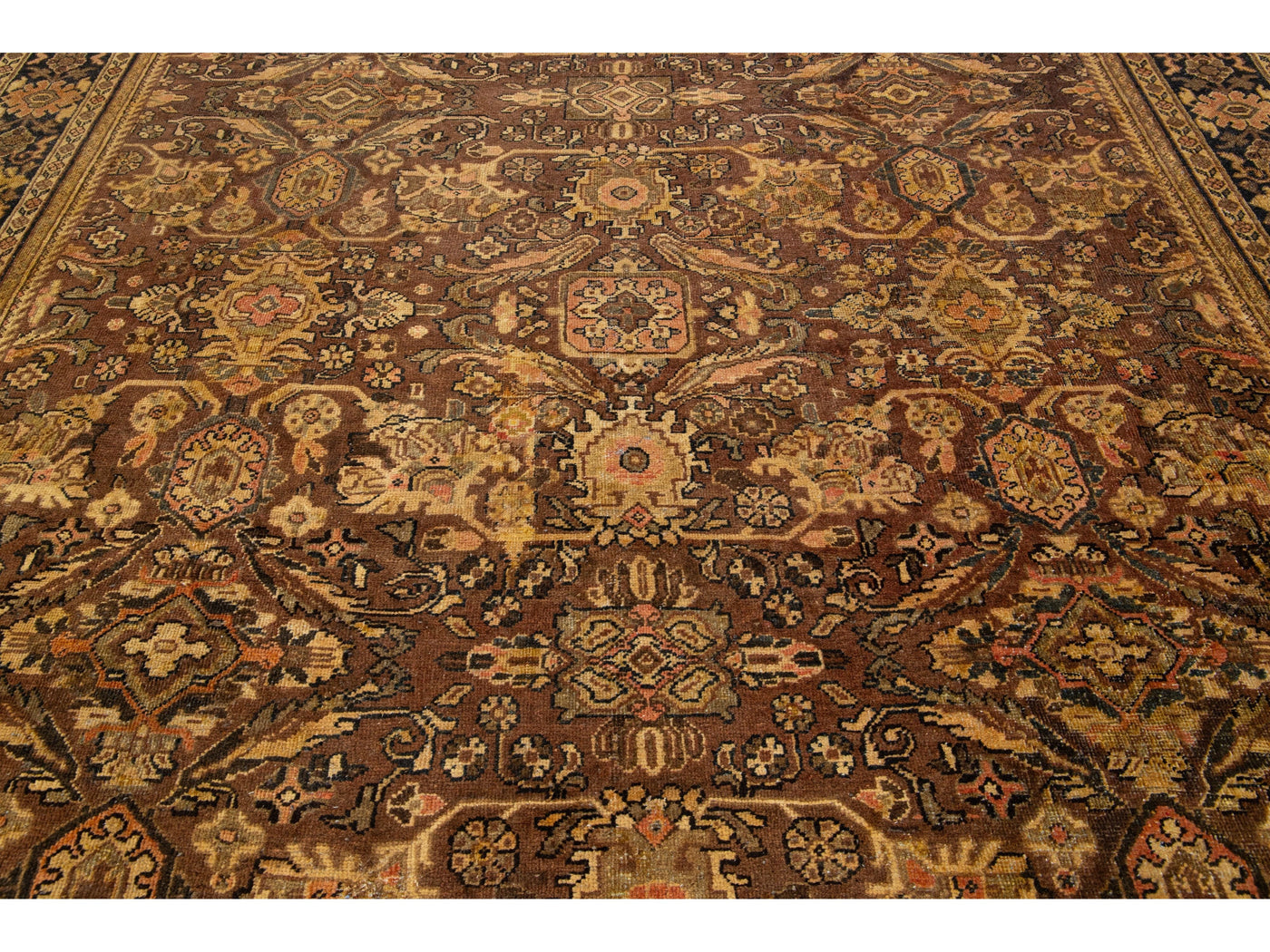 Antique Mahal Wool Rug 9 X 12