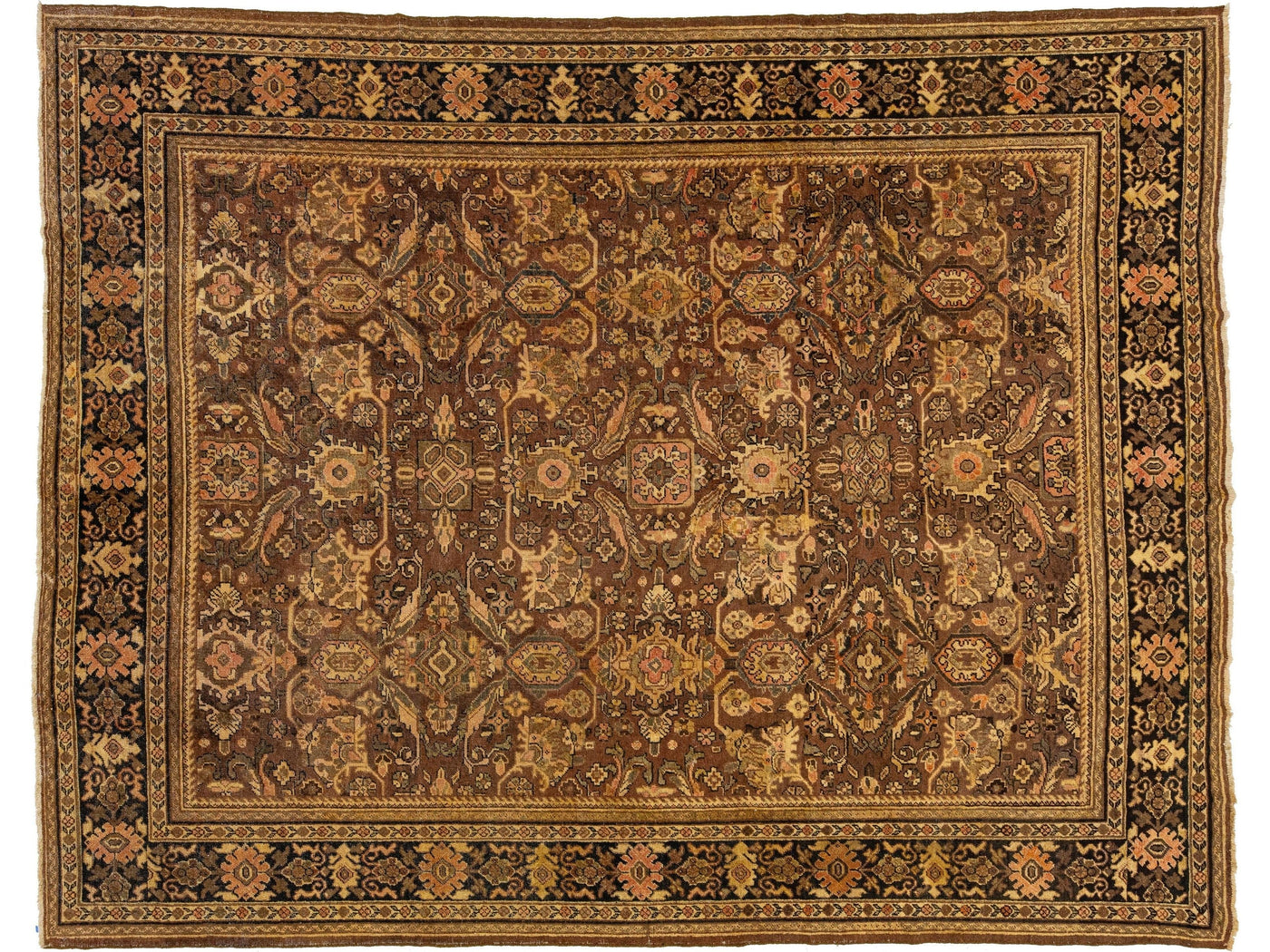 Antique Mahal Wool Rug 9 X 12