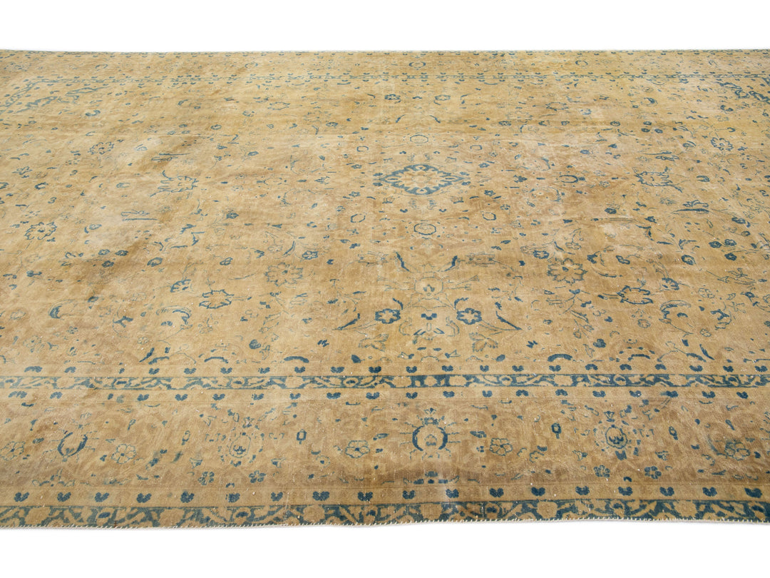 Antique Tabriz Wool Rug 9 X 15