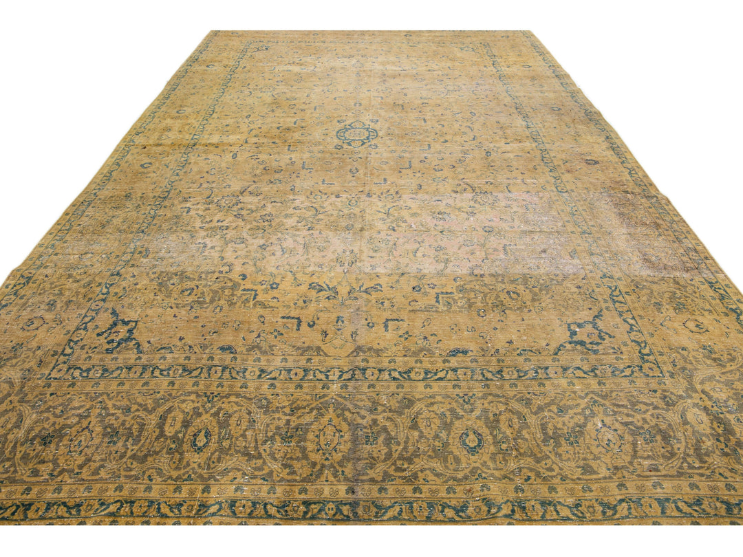 Vintage Tabriz Wool Rug 10 X 16
