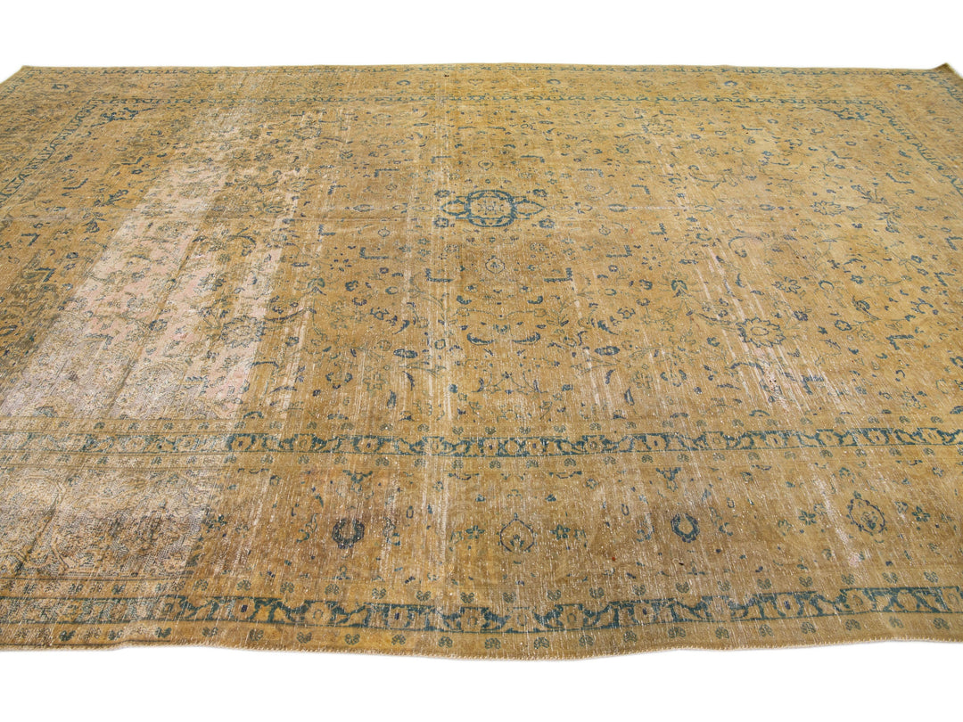Vintage Tabriz Wool Rug 10 X 16