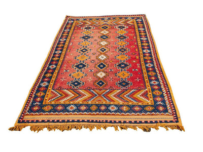 Antique Moroccan Tribal Wool Rug  5 X 8