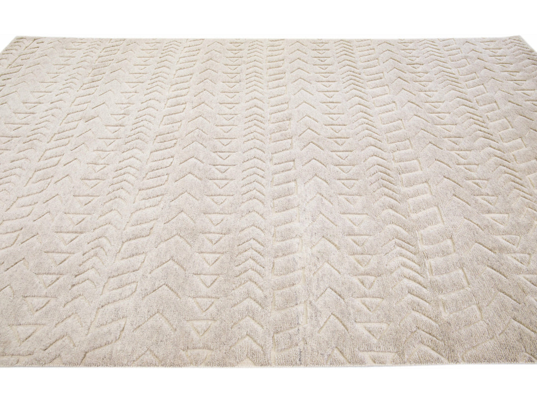 Modern Moroccan Wool Rug 8 X 13