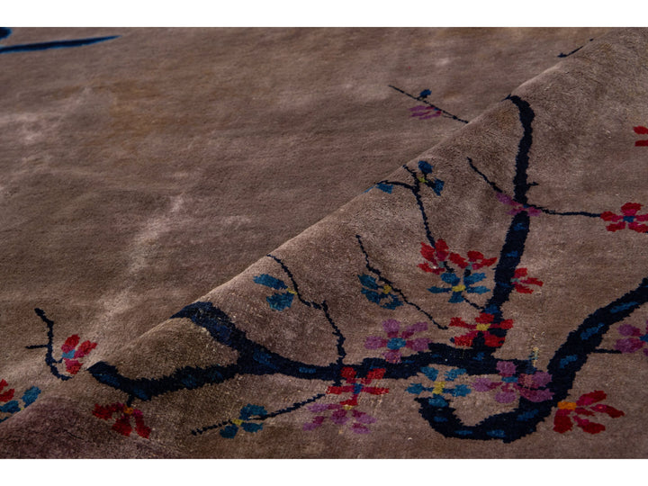 Antique Chinese Art Deco Wool Rug 9 X 12