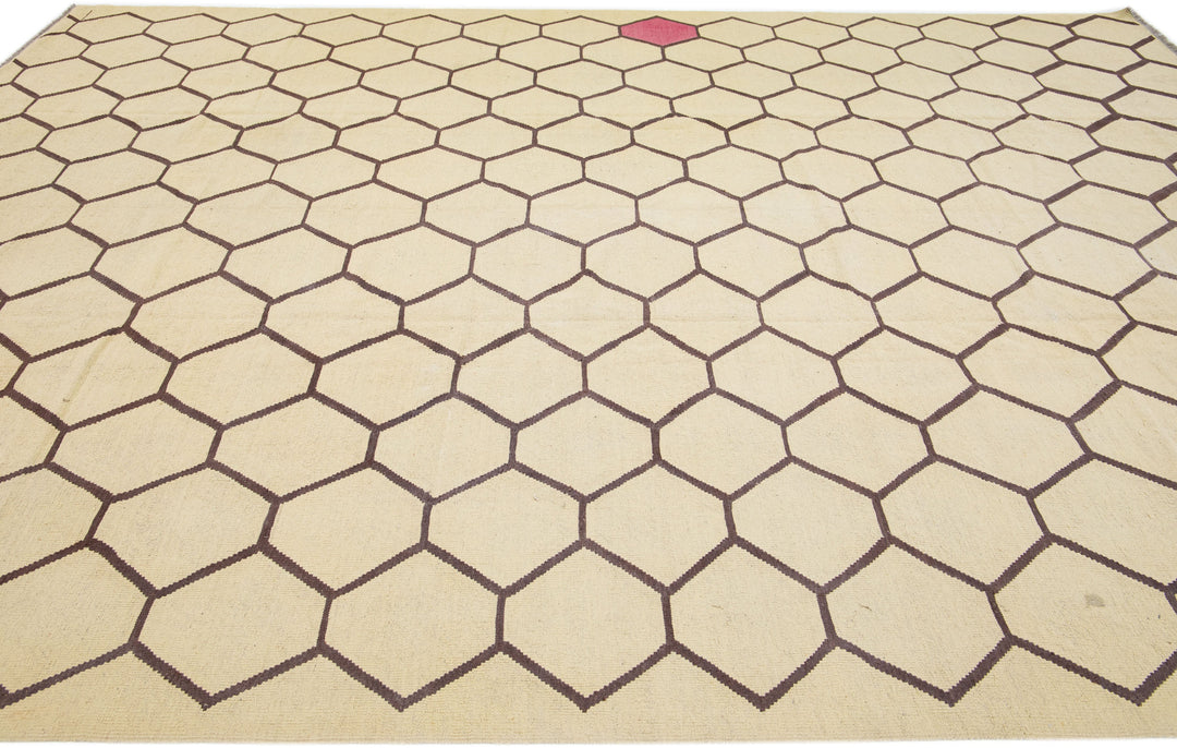 Modern Kilim Wool Rug 10 X 14