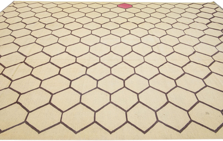Modern Kilim Wool Rug 10 X 14