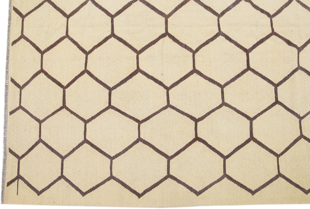 Modern Kilim Wool Rug 10 X 14