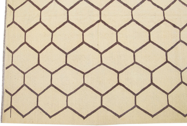 Modern Kilim Wool Rug 10 X 14