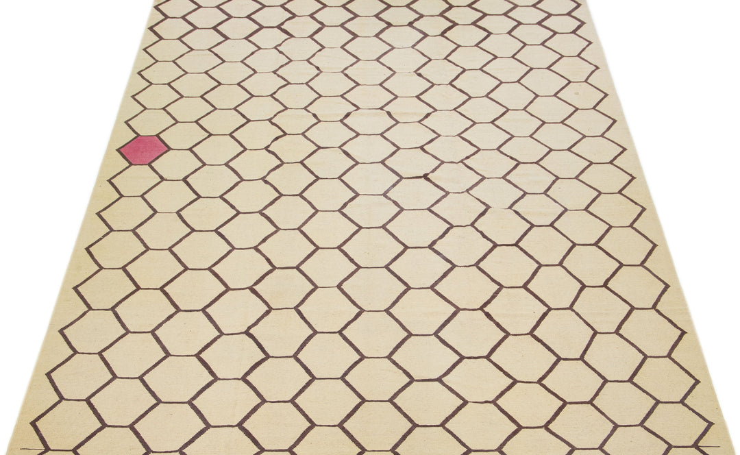 Modern Kilim Wool Rug 10 X 14