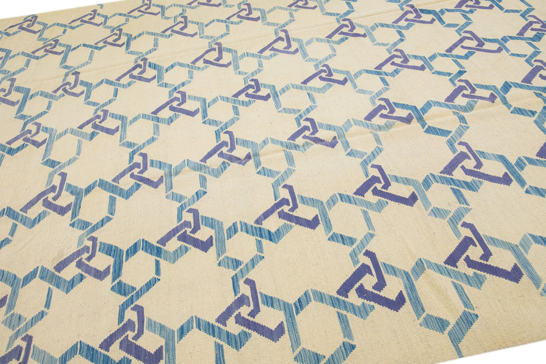 Modern Kilim Wool Rug 10 X 14