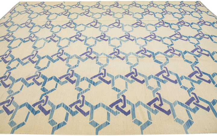Modern Kilim Wool Rug 10 X 14
