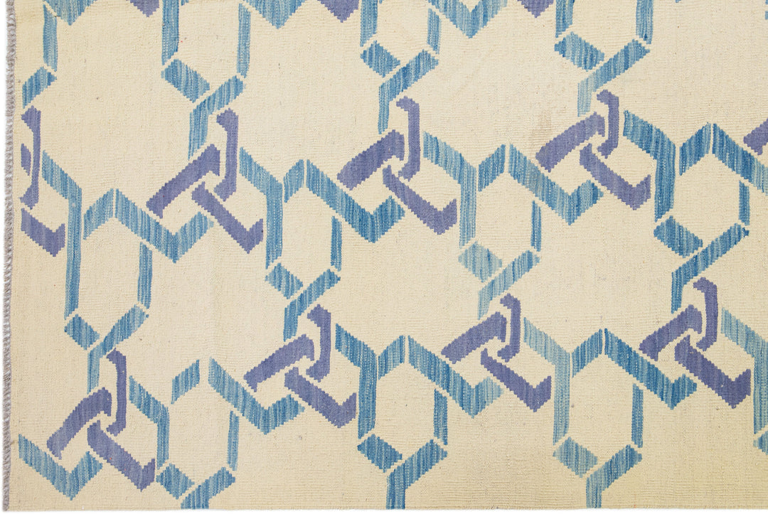 Modern Kilim Wool Rug 10 X 14