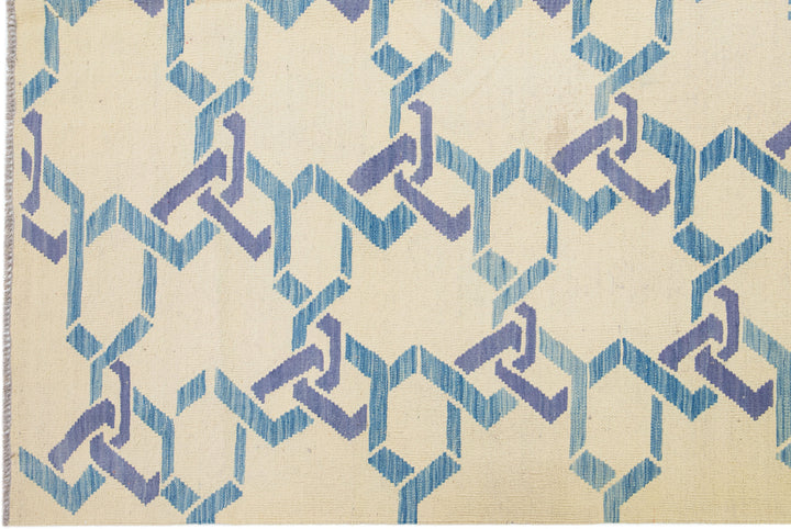 Modern Kilim Wool Rug 10 X 14