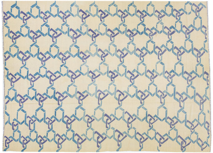 Modern Kilim Wool Rug 10 X 14