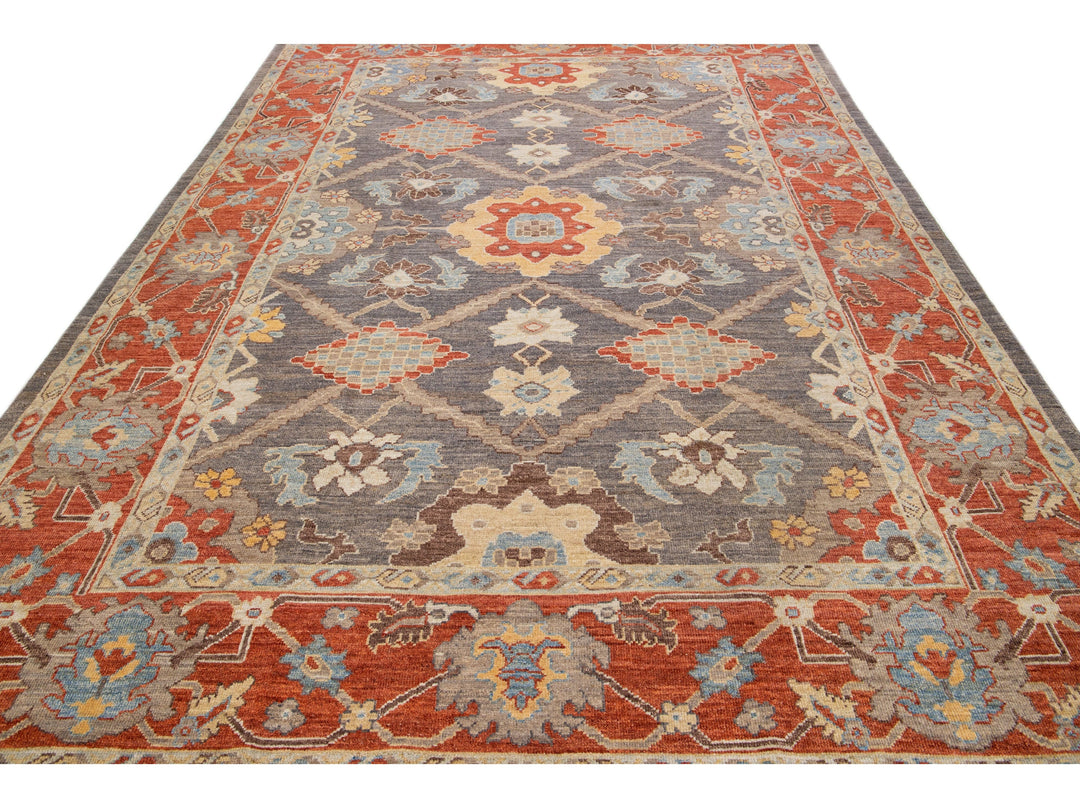 Modern Sultanabad Wool Rug 8 X 12