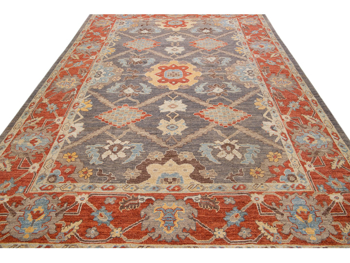 Modern Sultanabad Wool Rug 8 X 12