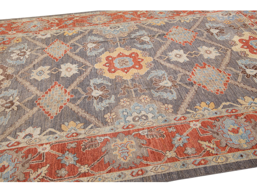 Modern Sultanabad Wool Rug 8 X 12