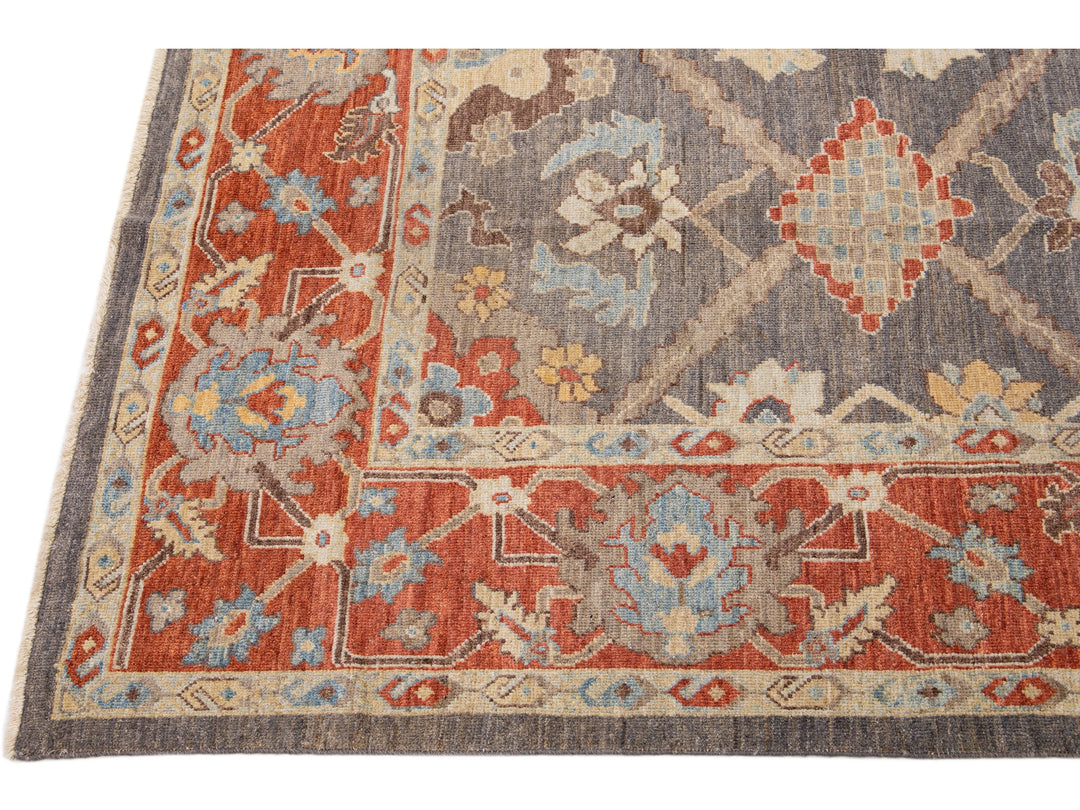 Modern Sultanabad Wool Rug 8 X 12